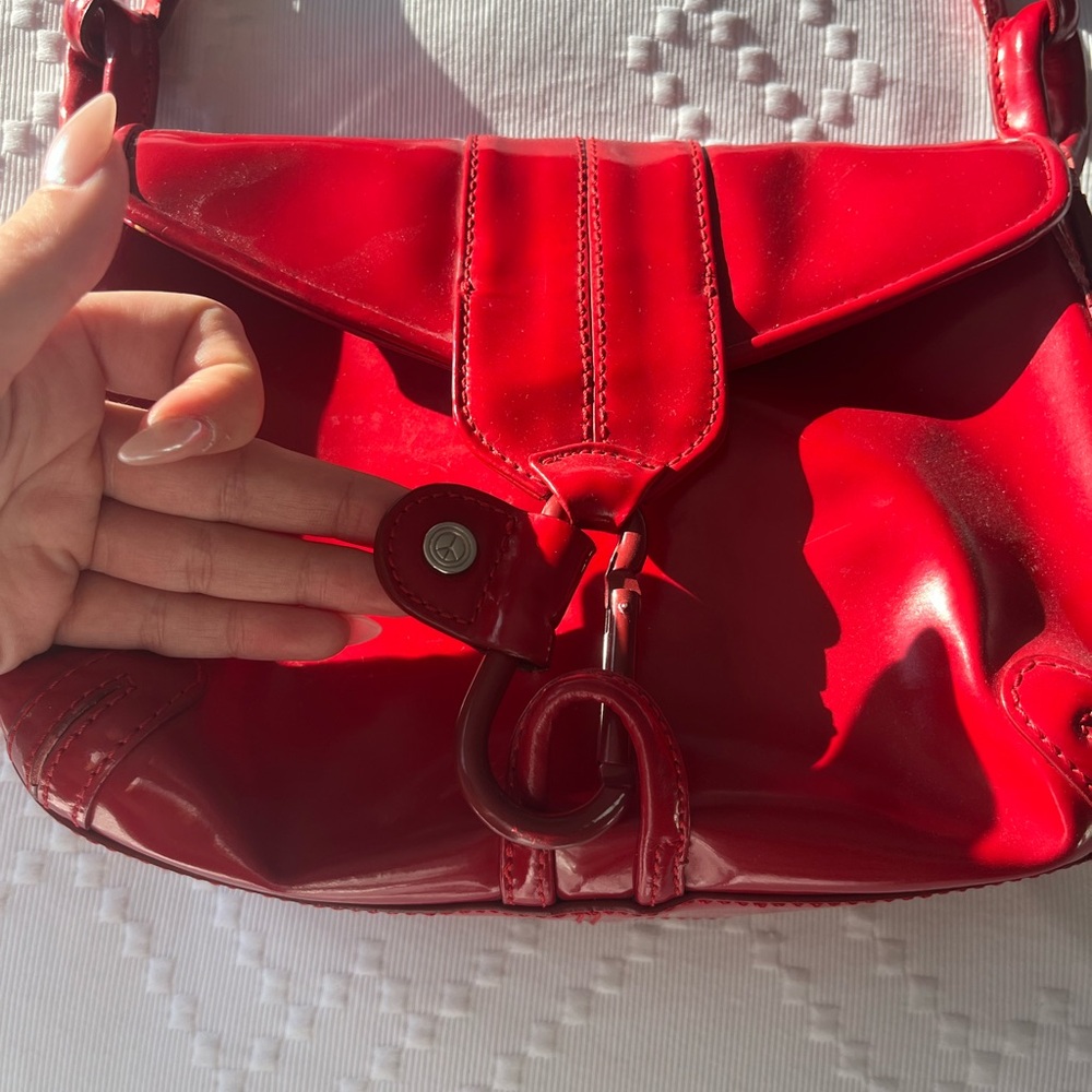 Donald J. Pliner Red Leather Shoulder Bag - Picture 3 of 7